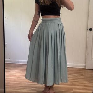 Vintage Mint Blue Pleated Circle Skirt